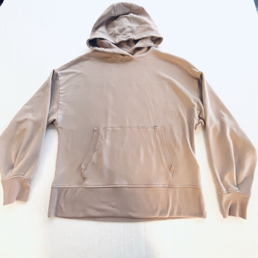 ATHLETA WOMEN'S MOCHA LATTE LONG SLEEVE BALANCE HOODIE‎ SWEATSHIRT TOP MEDIUM